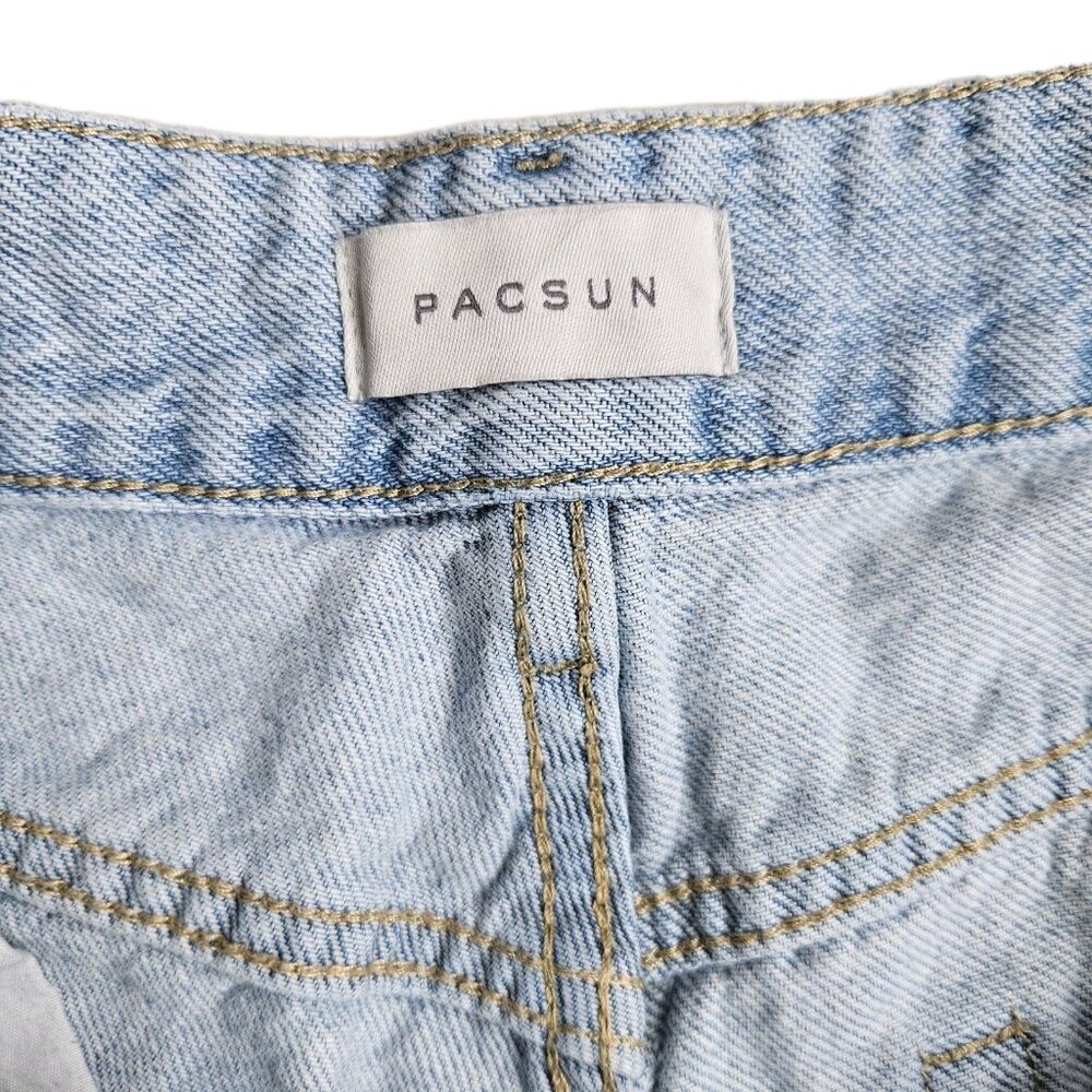 Pacsun Casey Low Rise Baggy WideLeg Distressed Denim Jeans, Womens Size 26 - Picture 7 of 9
